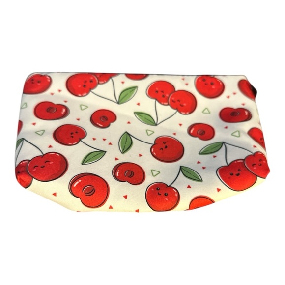 Cherry Print Zipper Makeup Bag – Waterproof Polyester - Picture 2 of 4